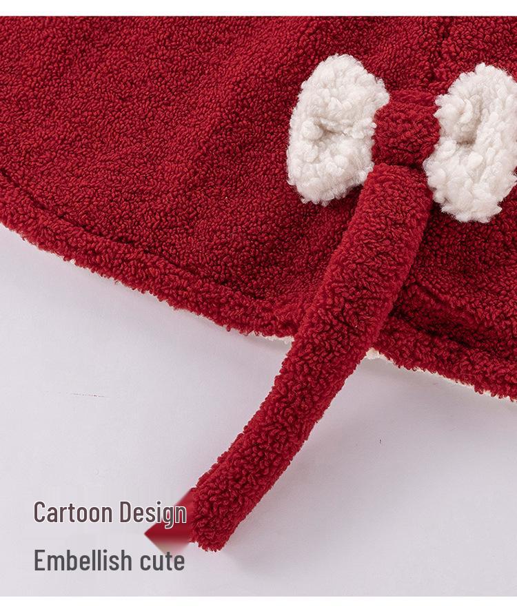 Dziecięcy Dziewczęcy Czerwony Zimowy Płaszcz Peleryna z Kapturem - Podszyty Polarem, Wiatroodporny