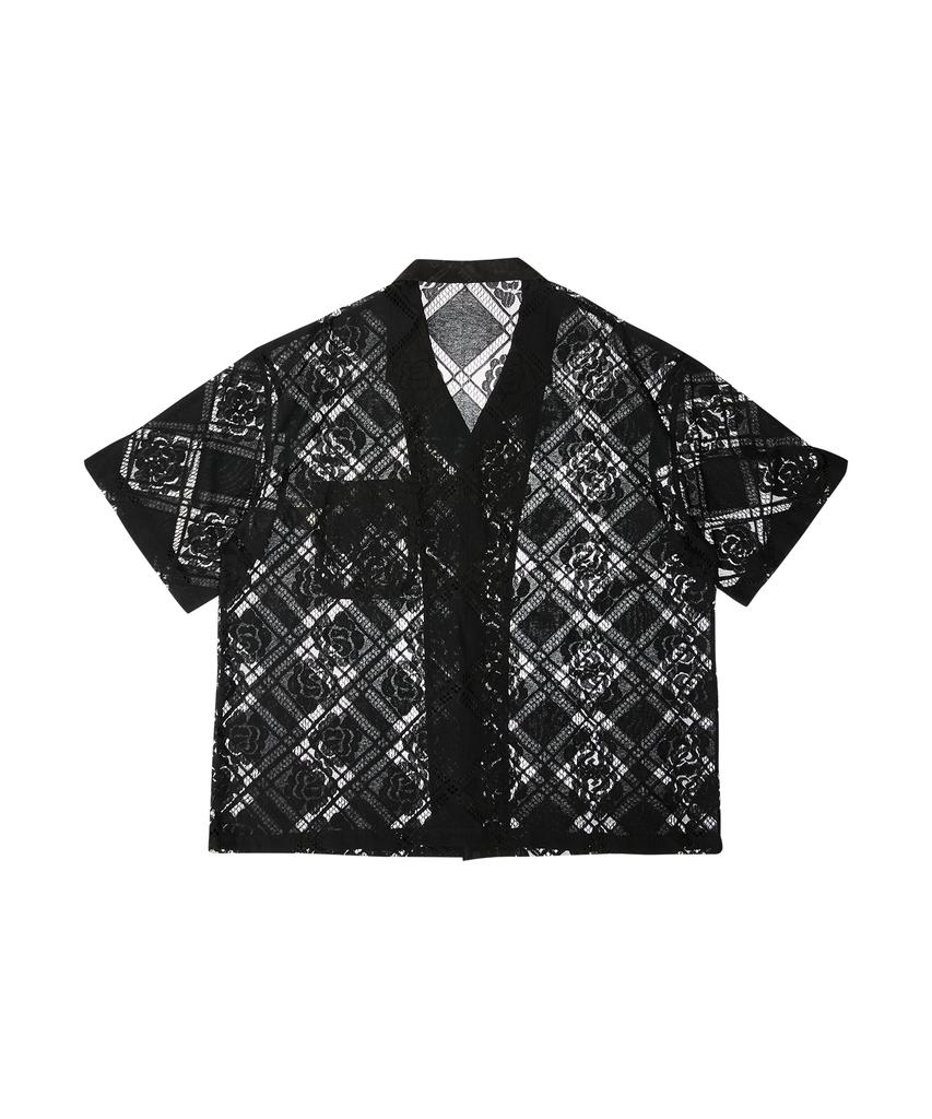 Goteu Spitze Hawaiianhemd - Schwarz