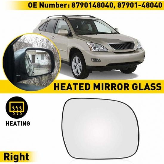 

Для Lexus RX 300 330 350 400H 2004-2009 Правое пассажирское зеркало Зеркальное стекло с подогревом USEA