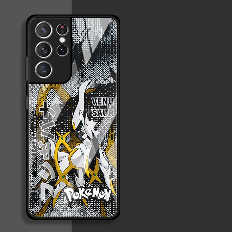 Glass Case for Samsung Galaxy S25 Ultra S20 FE S21 S23 Plus S25+ S22 S24+ S23+ S24 Luxury Phone Cover Hot Cartoon Pokemon