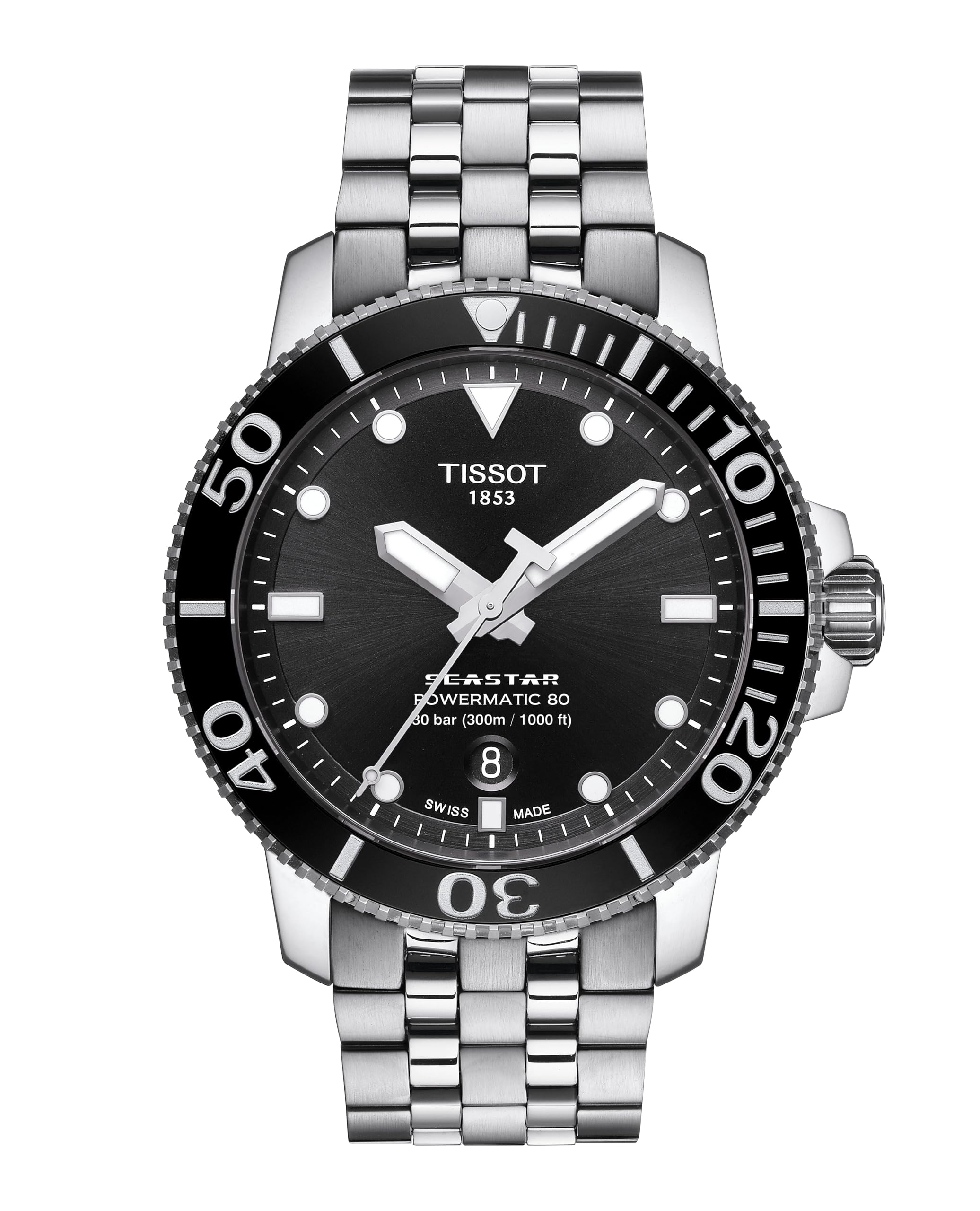 

Tissot Men s Seastar 1000 Automatic Watch, Black Dial, Bracelet, T1204071105100 [Official Import]