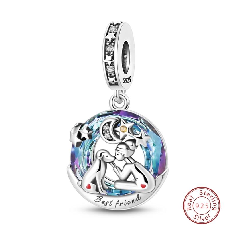 Original Copper Charms Beads Pendants Warm Family & Sunflower Heart Suitable For 3Mm Bracelets Diy Jewelry Making