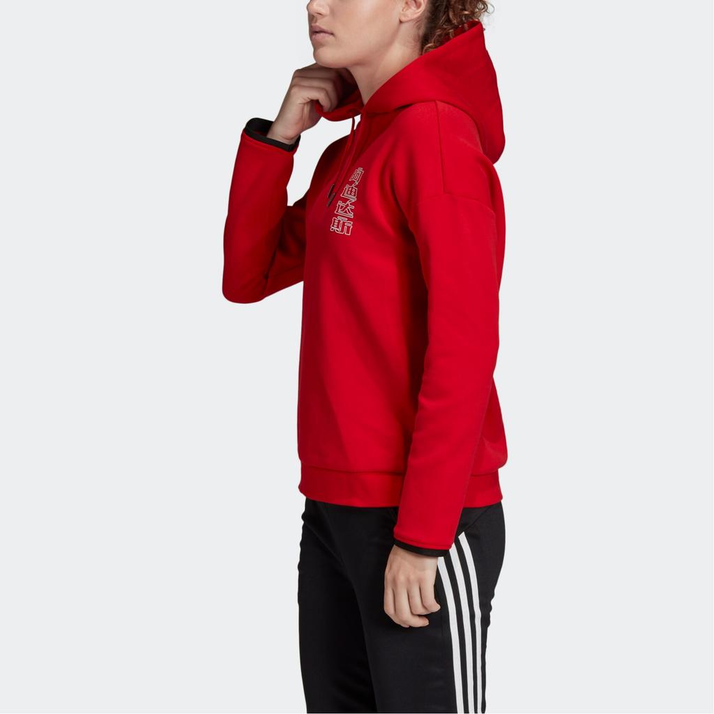 Adidas 70 Years Anniversary Casual Sports Comfortable Versatile Hoodie Women Hoodies Red FS8978