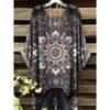 Sommer Damen T-Shirt Ethnischer Stil Gedruckter Frack Rundhalsausschnitt Lässig Bequem Y2k T-Shirt Vintage Damen Kurzarm-T-Shirt
