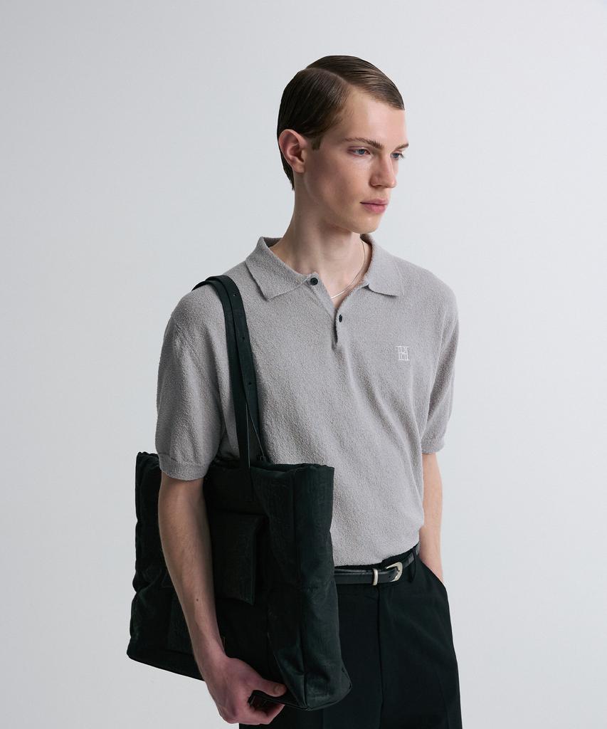 Liimaen Boucle Knit Polo Shirt Gray