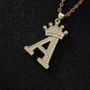 Fashion Luxury A-Z Crown Alphabet Pendant Chain Necklace Punk Style Lucky Initial Name  Best Party Wedding Birthday Gift