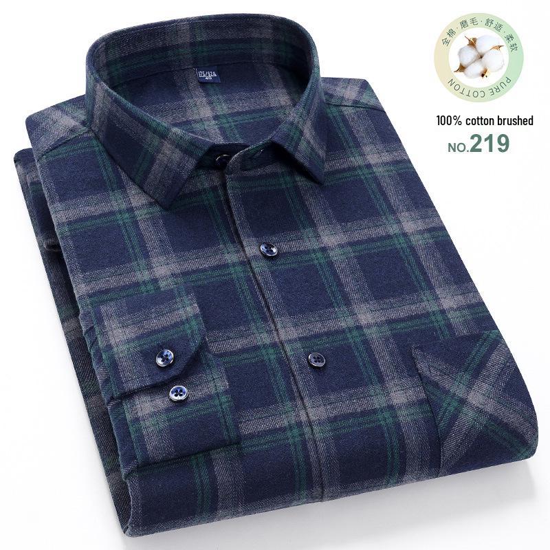 Men's Trendy Plaid Slim Fit Long Sleeve Shirt - Comfortable & Casual.