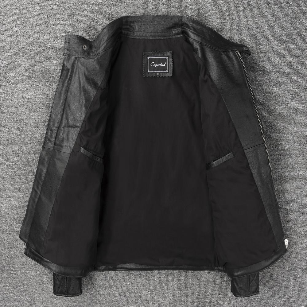 Motorcycle Jackets Slim Fit Genuine Cow Leather Jacket Men Cowhide Coat Riding Biker Jackets For Men Clothing Autumn