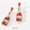 Pinkdudu Vintage Champagne Bottle Drop Earrings Fashion Alloy Inlaid Rhinestone Pearl Dangle Earrings for Women Jewelry PD610