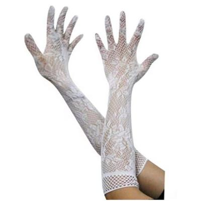 Elegante atmungsaktive Spitzenhandschuhe für Damen, weiche dehnbare Nylon-Armstulpen für formelle Anlässe, Abendparty-Kleider