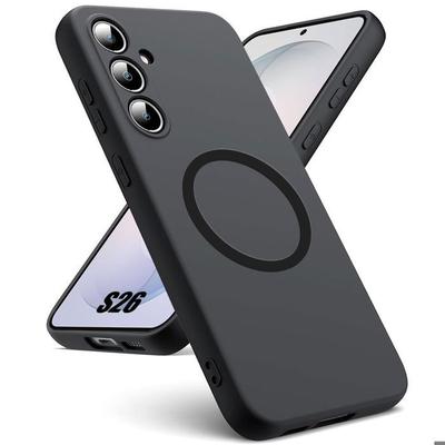 Silicone Case - BOOLING - for Samsung Galaxy S26 - Scratch-Resistant with Magnetic Ring - Black