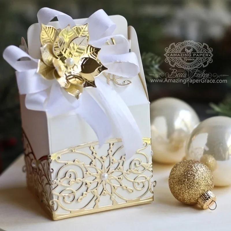 1pcs DIY Christmas Gift Box Die Metal Cutting Dies Frame Craft Embossing Stencil for Handmade Paper Card Making Scrapbooking