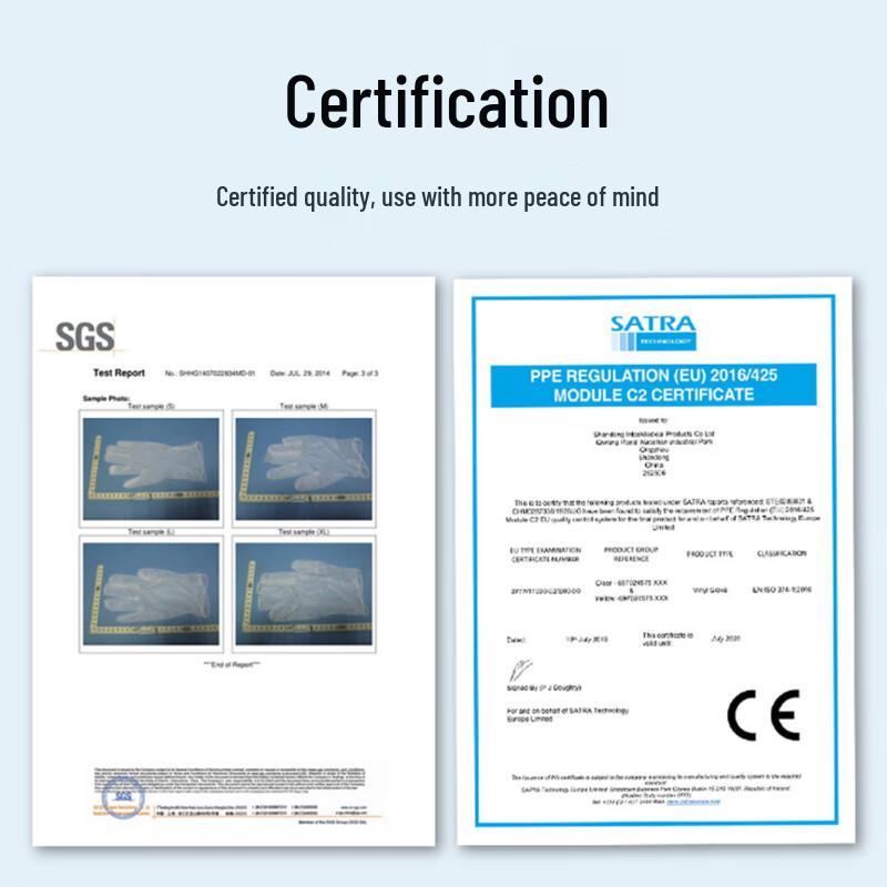 Intco PVC Disposable Medical Gloves - Waterproof, Oil-Proof, Food Grade, Suitable for Examination and Surgical Use