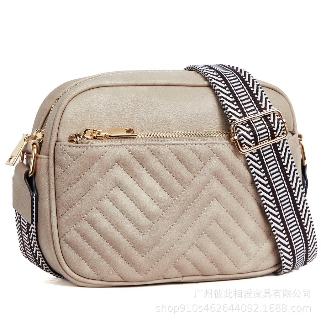Women's Quilted Checkered Crossbody Bag - Vintage Color Block Shoulder Bag with Zipper Strap & Wallet Pocket, Mini Square Purse for Daily Essentials