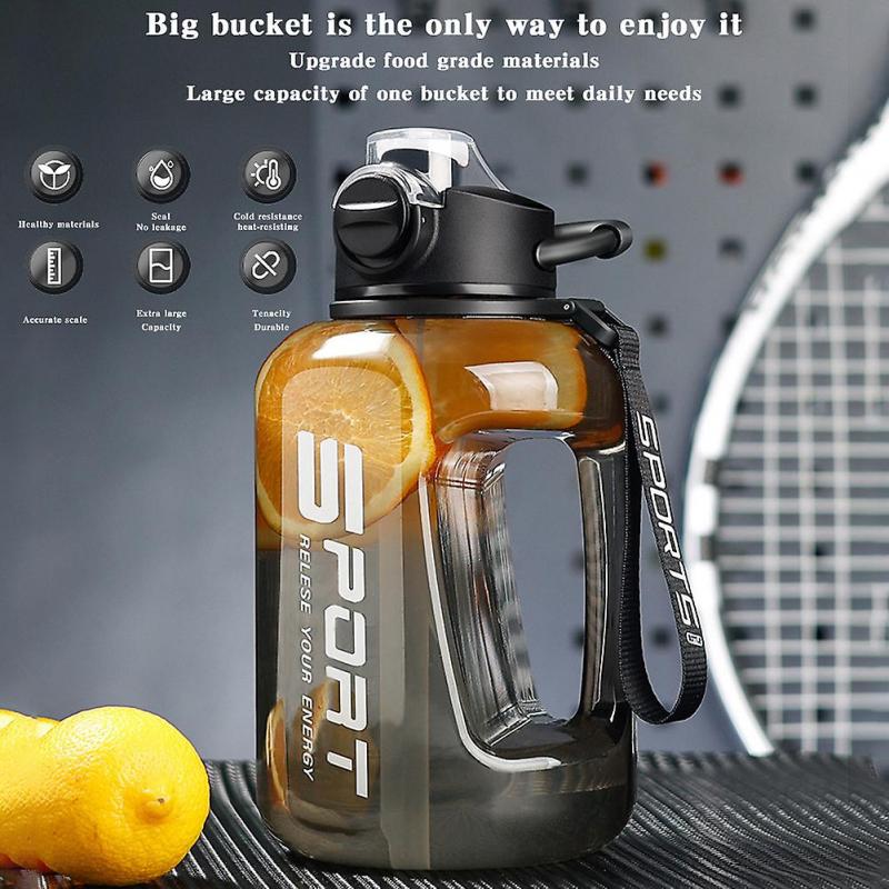 1700ml/2500ml Large Water Bottle with Scale Fashion Large Sports Bottle for Fitness Workout