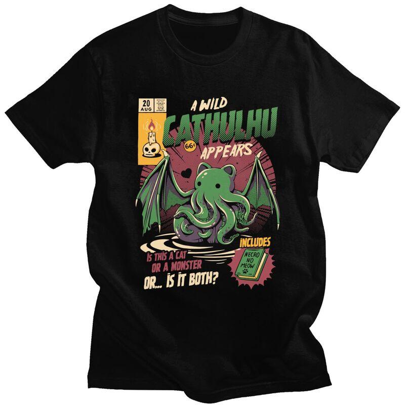 

Custom Classic A Wild Cthulhu T Shirts Men Short-Sleeve Lovecraft Movie T-shirts Casual Tee Pure Cotton Slim Fit Tshirts Gift... 5XL
