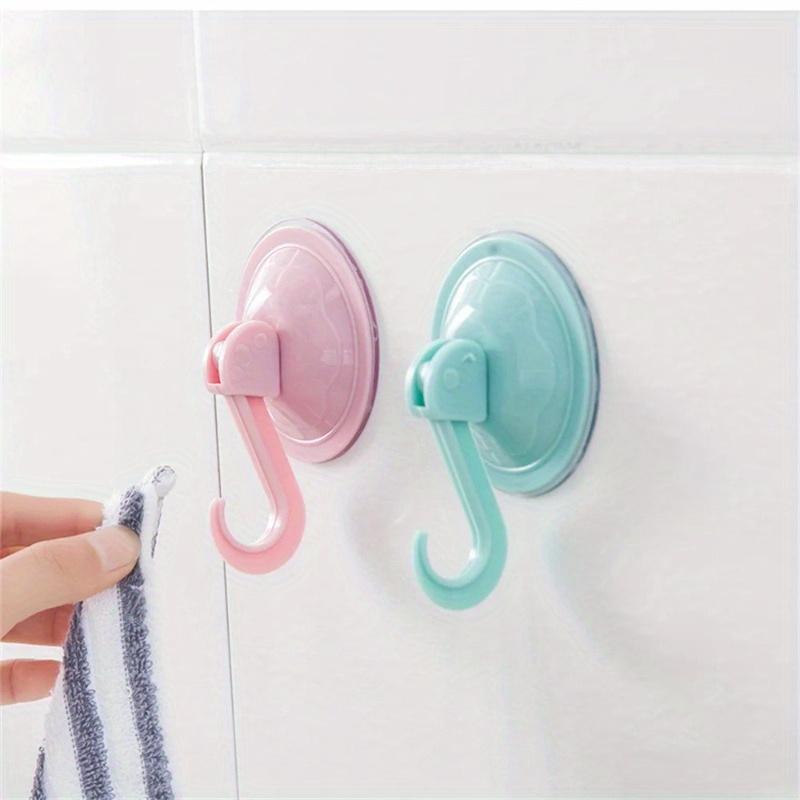 Strong Adhesive Suction Cup Hooks - No Drill Wall Hooks for Bathroom, Kitchen, Door - Durable PVC Plastic Multi-Purpose Storage Organizer