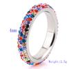 Rhinestone Multicolor Crystal Engagement Ring Stainless Steel Fashion Jewelry For Women Gift