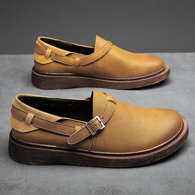 Fashion British Retro Style Men's Loafers Thick Soled Comfortable Walking Casual Shoes Men's Business Dress Shoes for Interviews