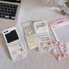 Cute Cartoon Cat Case for Samsung Galaxy Z Flip 3 4 5 6 5G Flip6 Flip5 Protection Lovely Flip4 3-PIECE Set Hinge Fashion Cover
