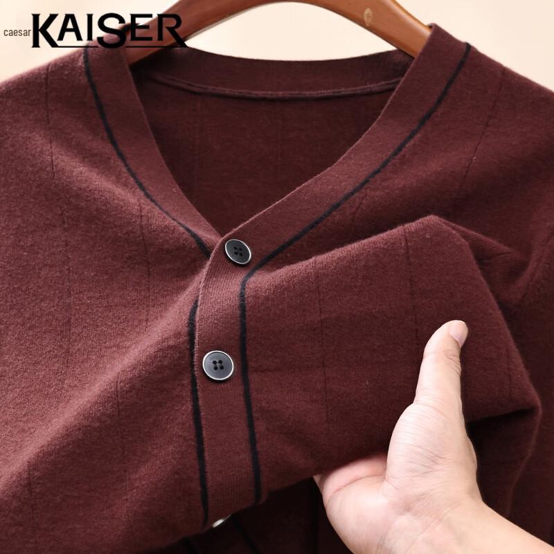 

KAISER Men s V-Neck Wool & Cashmere Blend Cardigan 3XL
