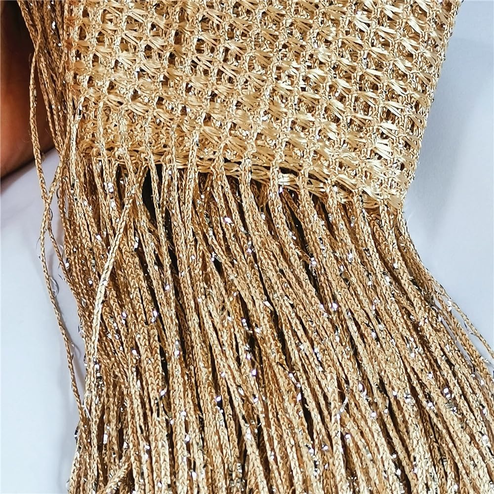Ave Split Decorative Door String Curtain Wall Panel Fringe Window Panel Drapes Room Divider Blind Divider Tassel Screen Home 100cm*200cm