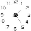 VidaXL 3D Wall Clock Modern Design XXL Black Home Wall Decor Living Room 50639
