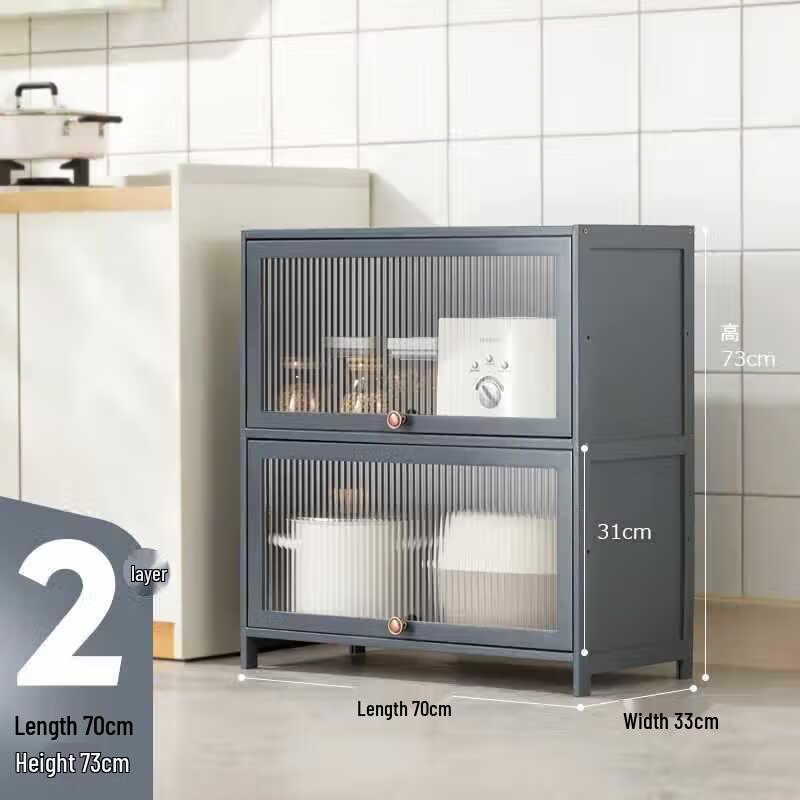 GOWKE 2-Tier Bamboo Kitchen Floor Storage Rack