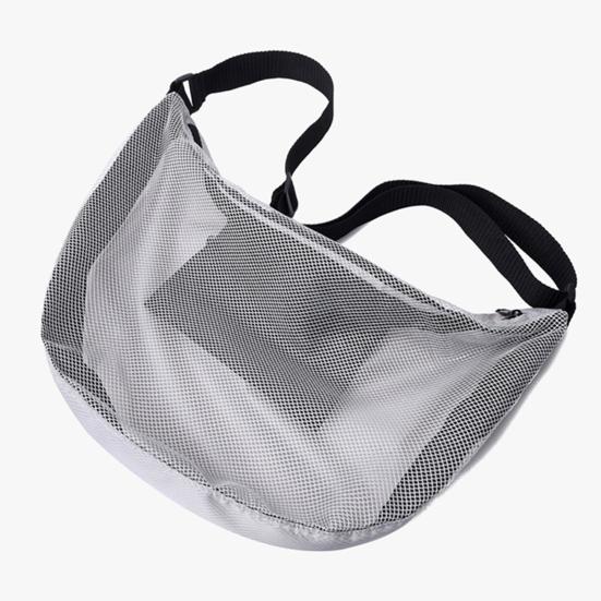 Single Ball Bag Crossbody Basketball Carrier Bag Waterproof Zippered Gym Shoulder Bag with Mesh Pocket Adjustable Strap for Carrying Soccer Volleyball