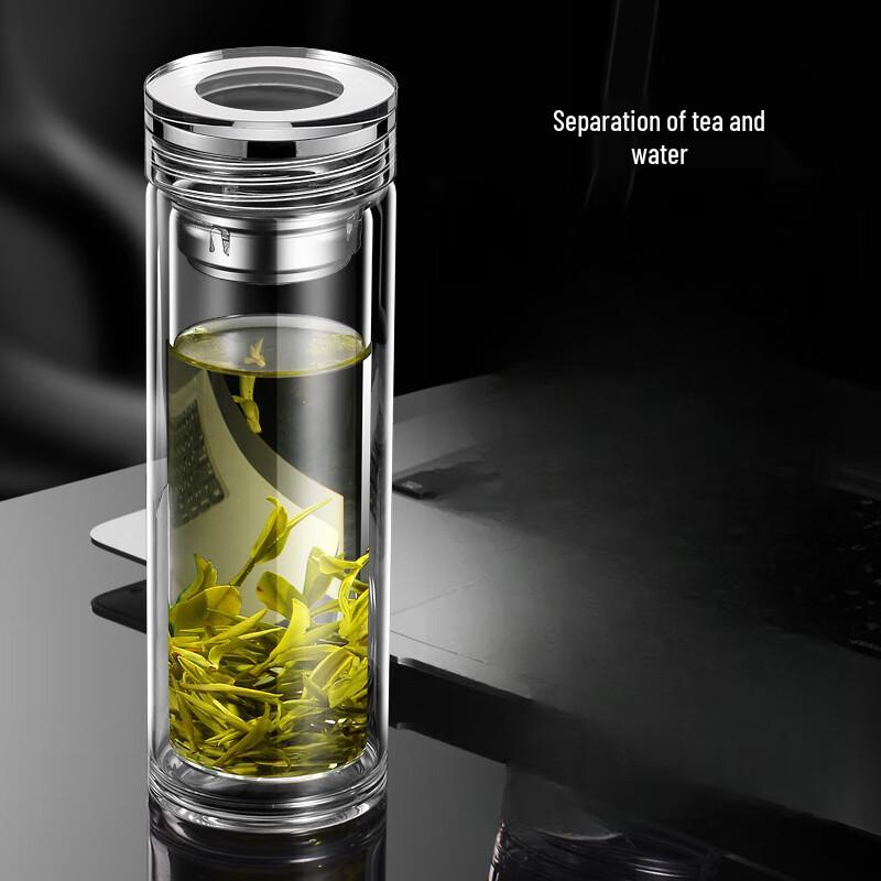 SX Double-Layer Tea Infuser Glass Mug