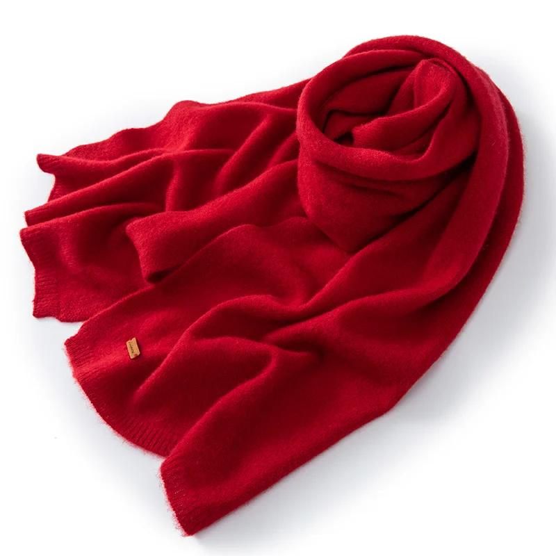 Women 100% Pure Cashmere Scarf Winter Warm Soft Cozy Knit Long Wrap Fashion Casual Neck Warmer Cold Weather Accessory