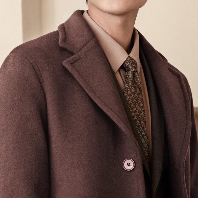 VICUTU Men's Lamb Wool Mid-length Overcoat