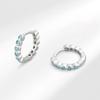 Eleganti Orecchini Cerchio Huggie Blu Turchese Zircone Strass Borchie di Design di Nicchia alla Moda Per Donna