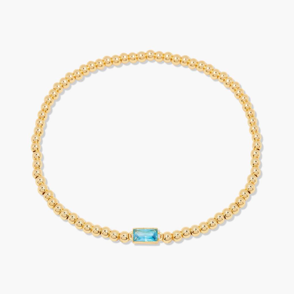 Elegant 18K Gold Plated Stainless Steel Bracelet with Colorful Rectangular Stones, Fashion Jewelry for Women