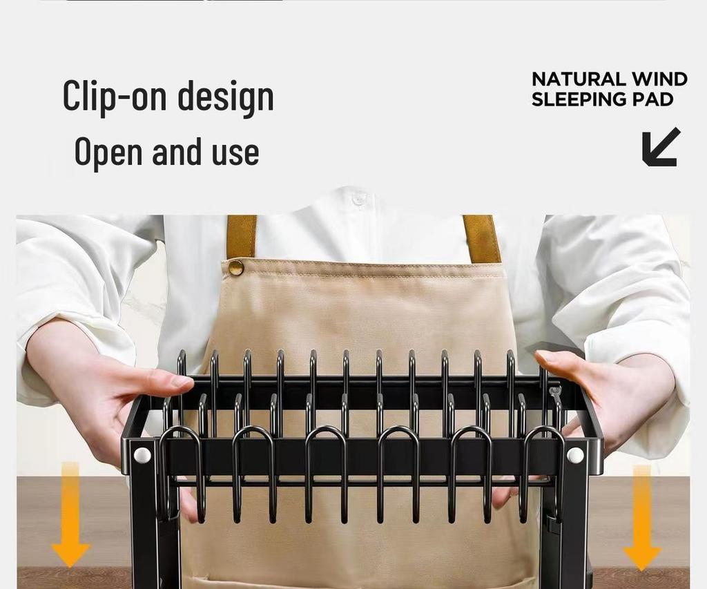 Multi-Functional Carbon Steel Dish & Plate Rack for Kitchen Countertop Storage