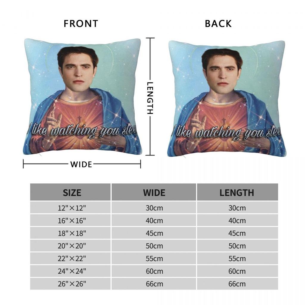 Twilight Edward Jezus Kussensloop Bedrukking Polyester Kussenhoes Robert Pattinson Sierkussenhoes Huis Ritssluiting 40*40cm