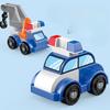 Large Particle Deformation Building Blocks Assembled Puzzle Compatible 4-in-1 Police Car Car Robot Boy Toy