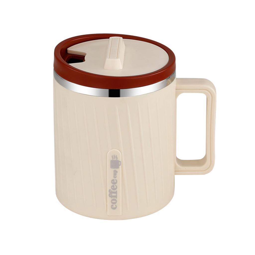 500Ml Portable Insulated Coffee Mug With Handle Leak-proof Double-layer Water Cup Large Capacity 304 Stainless Steel Coffee Cup