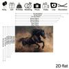 2D Dynamic Black Running Horse Art Style Photography Backdrop