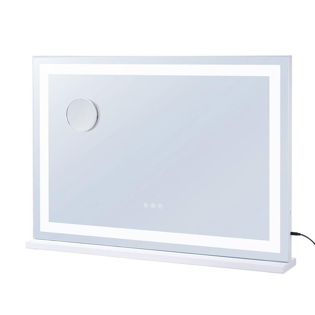 Lighted Makeup Mirror 3 Color Vanity w/ USB Desktop Wall-mount 31.5x21.7in