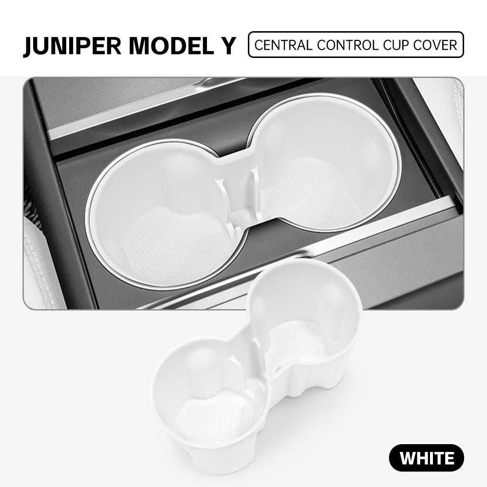 För Tesla Model Y Juniper 2025 2026 Bil Mittkonsol Dryckeshållare Silikon Bil Mugghållare Begränsare Bil Interiörtillbehör