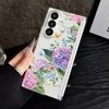 Magnetic Adsorption Phone Case For Samsung Galaxy Z Fold 7 6 5 Fold7 Fold6 Fold5 5G Retro Flowers Pattern Clear Shockproof Cover