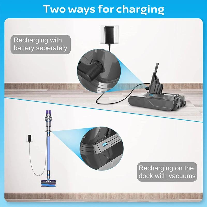 Battery Charger EU/US Plug For Dyson V8 V7 V6 Vacuum Cleaners Battery Replacement Charging Accessories Fast Charging