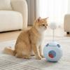 Funny Spring Cat Teasing Ball Automatic Rotation with Feather Rotating Tumbler Plush Ball with Bells Leaky Food Ball Self-play