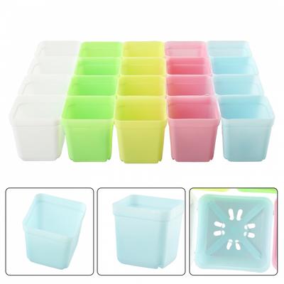 Mini Plastic Colorful Succulent Plant Flowerpot Flower Pot For Home Office Decor