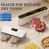 Mașină portabilă de sigilat prin vacuum, Sigilator de pungi alimentare USB cu tăietor și bază magnetică, Mașină de sigilat rapidă pentru gustări Sous Vide