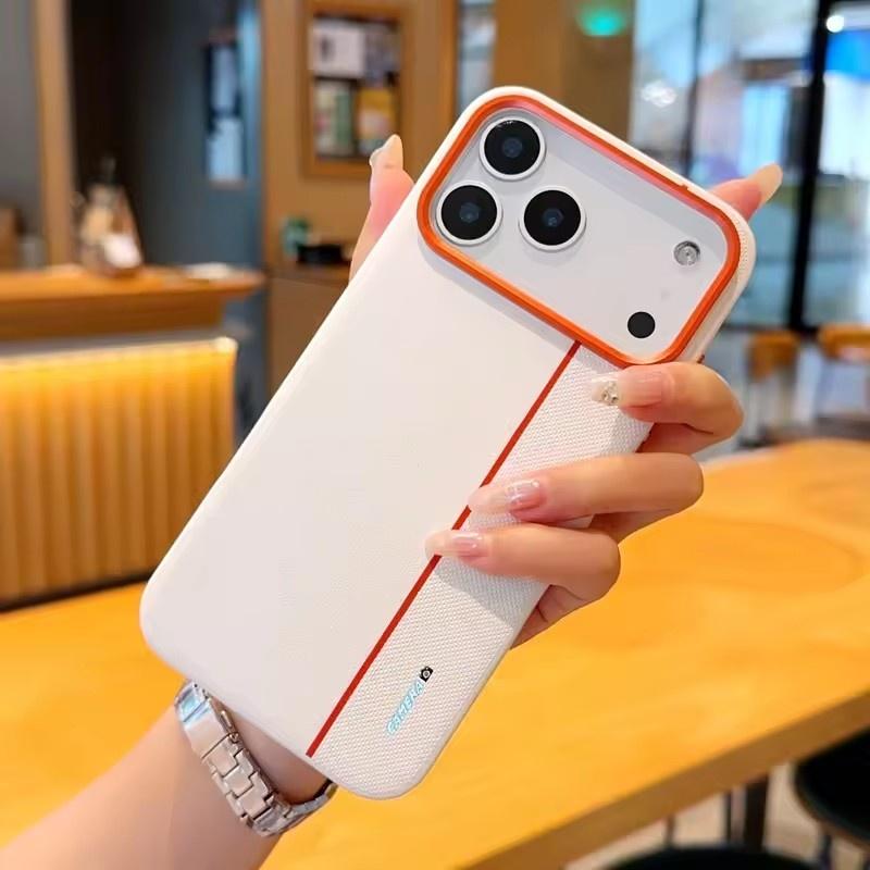 Для iPhone 17 Pro Max 17 Air Чехол Роскошный ПУ Кожа Цветная Сшивка Ультратонкий Защитный Чехол для iPhone17 iPhone 17 Pro Max белый