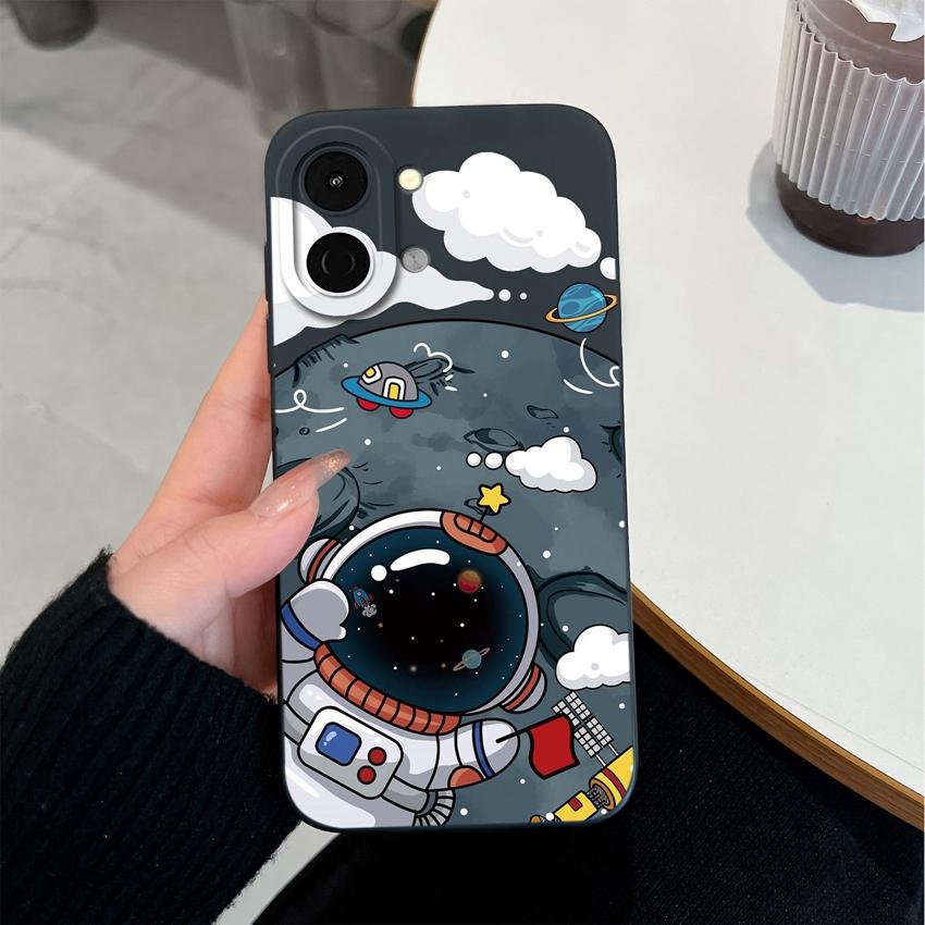 

For Tecno Spark Go 3 40C 40 30 2 1S Pova 7 Pro Ultra Phone Cover Popular Cartoon Astronaut Liquid Silicone Shockproof Cellphone Casing For Tecno Shell Tecno Spark Go 3