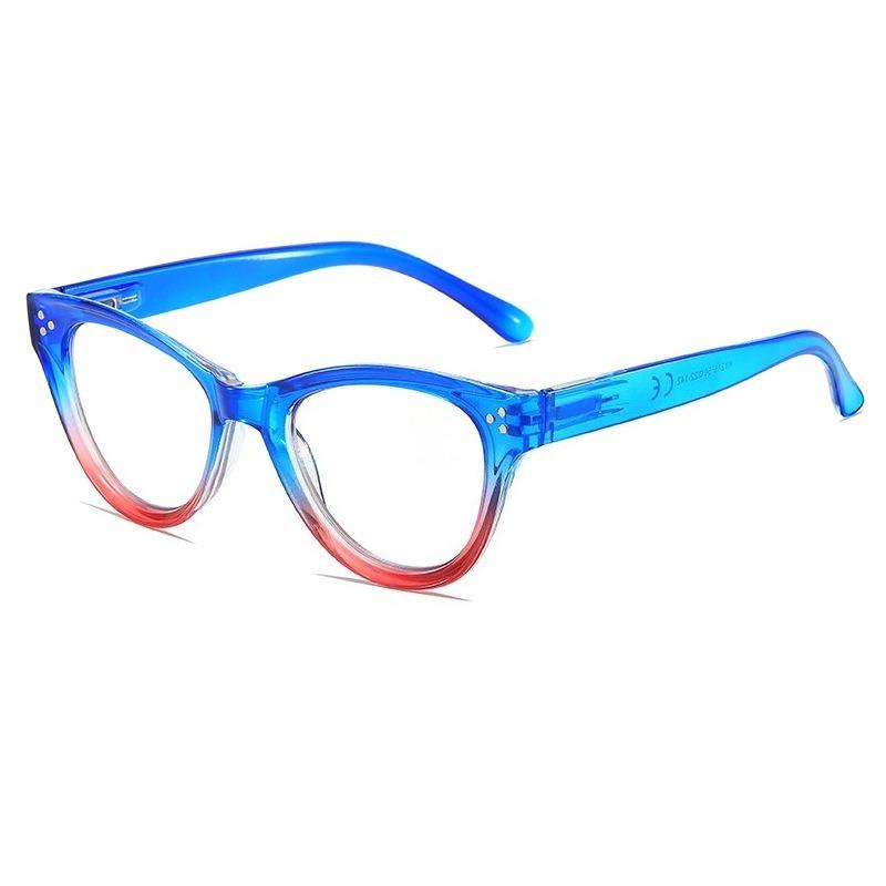 Large-Frame Cat-Eye Presbyopia Glasses Women's INS Style Blue Light Blocking Reading Glasses with Plus Diopters 0 To +4.0