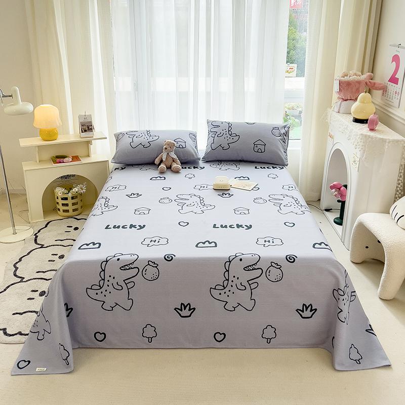 Cute Bear Pattern Bed Sheet Set Cartoon Style 100% Cotton Soft Bed Linen for Kids Boys Girls Bedroom Decoration Bedding Set